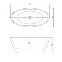 Ligbad Boss & Wessing Oxford Vrijstaand Acryl 170x78 cm Mat Wit