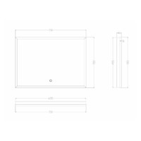 Badkamerspiegel Boss & Wessing Miami LED Verlichting Mat Zwart 70x50 cm