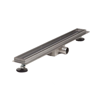 Douchegoot Brauer Geborsteld RVS Muur Montage Inclusief Vloerflens 70x7 cm Zero Tegelinlegrooster Omkeerbaar