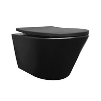 Wandcloset Boss & Wessing Vicente Diepspoel Rimless Soft-Close Toiletzitting Mat Zwart