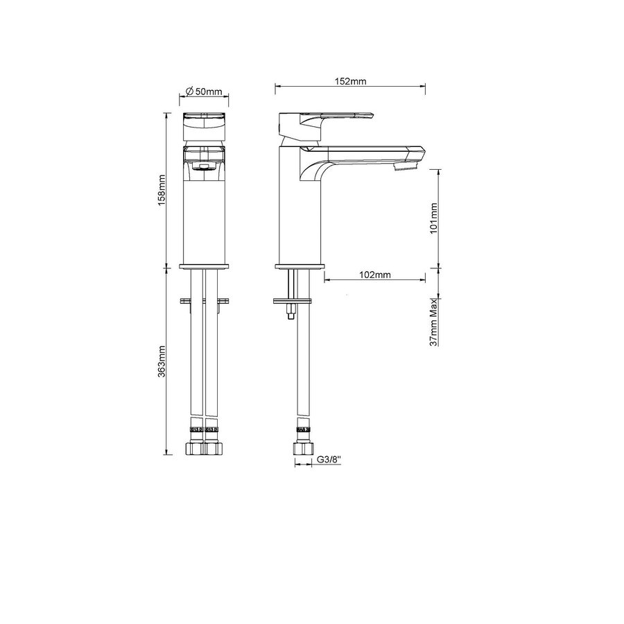 Wastafelkraan Mengkraan Wiesbaden Trop Geborsteld Staal