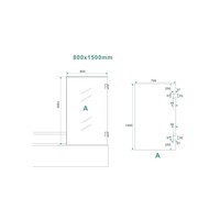 BWS Profielloze Badwand Draaibaar 80x150 cm 6mm NANO Coating