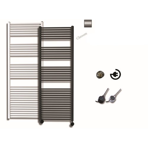 Elektrische Design Radiator Sanicare Plug En Play 172 x 60 cm Chroom Thermostaat Chroom 822 Watt 