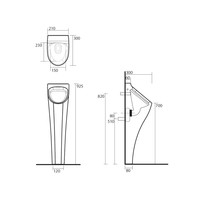 Urinoir Sapho Aquatech 21x92.5x30 cm inc Trap en Bevestigingen Keramiek Wit