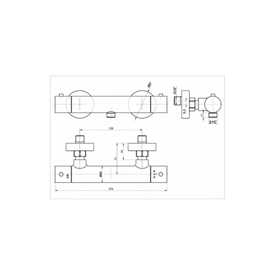 Thermostatische Douchekraan BWS Colorato Mat Zwart