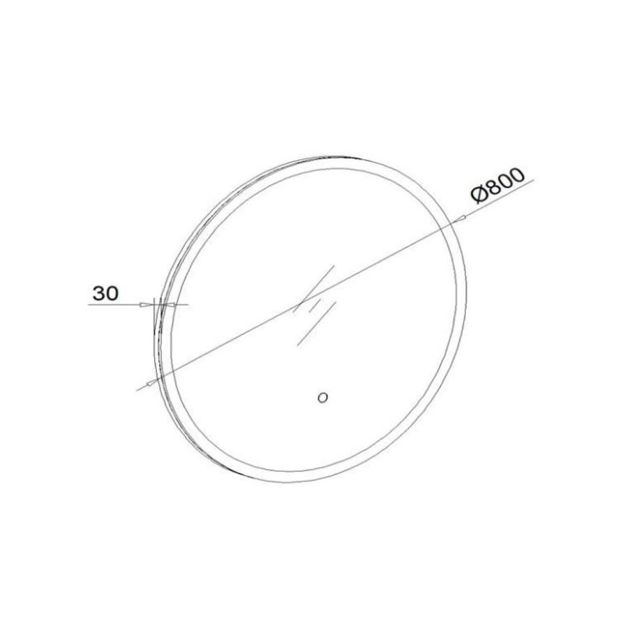 Badkamerspiegel Sanilux Rond Met Spiegelverwarming LED Verlichting Dimbaar 80x3 cm