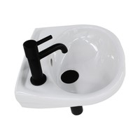 Fonteinset Boss & Wessing Athene Keramiek Eénhendelkraan En Sifon 35x30x12 cm Wit