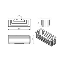 Draadmand Sapho Smart 25.2x8.6x10.2 cm Mat Zwart