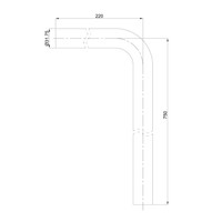 Vloerbuis Wiesbaden 75x22 cm Geborsteld Koper