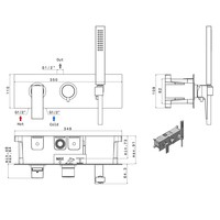 Inbouw douchemengkraan Sapho Dimy 2-Weg Mat Zwart (incl. handdouche)