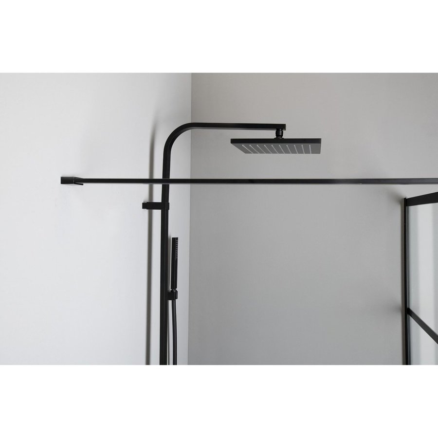 Regendoucheset Opbouw Sapho Dimy Thermostaatkraan 25x25 cm Mat Zwart