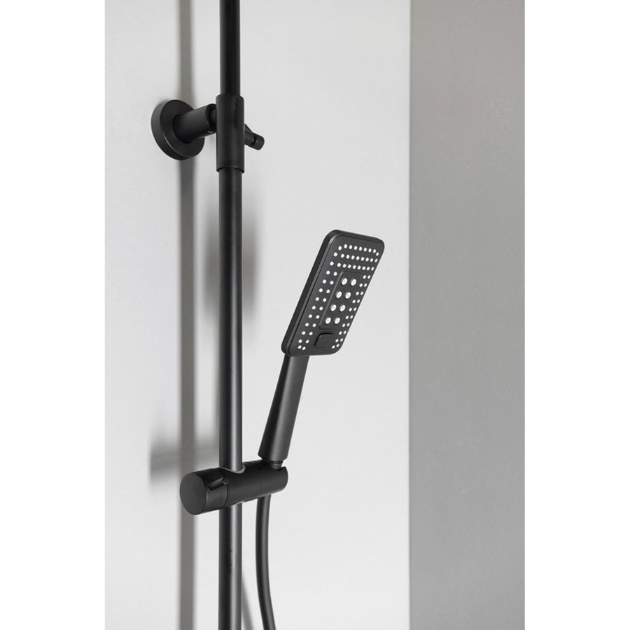 Regendoucheset Opbouw Sapho Spy Thermostaatkraan 29x19 cm Mat Zwart