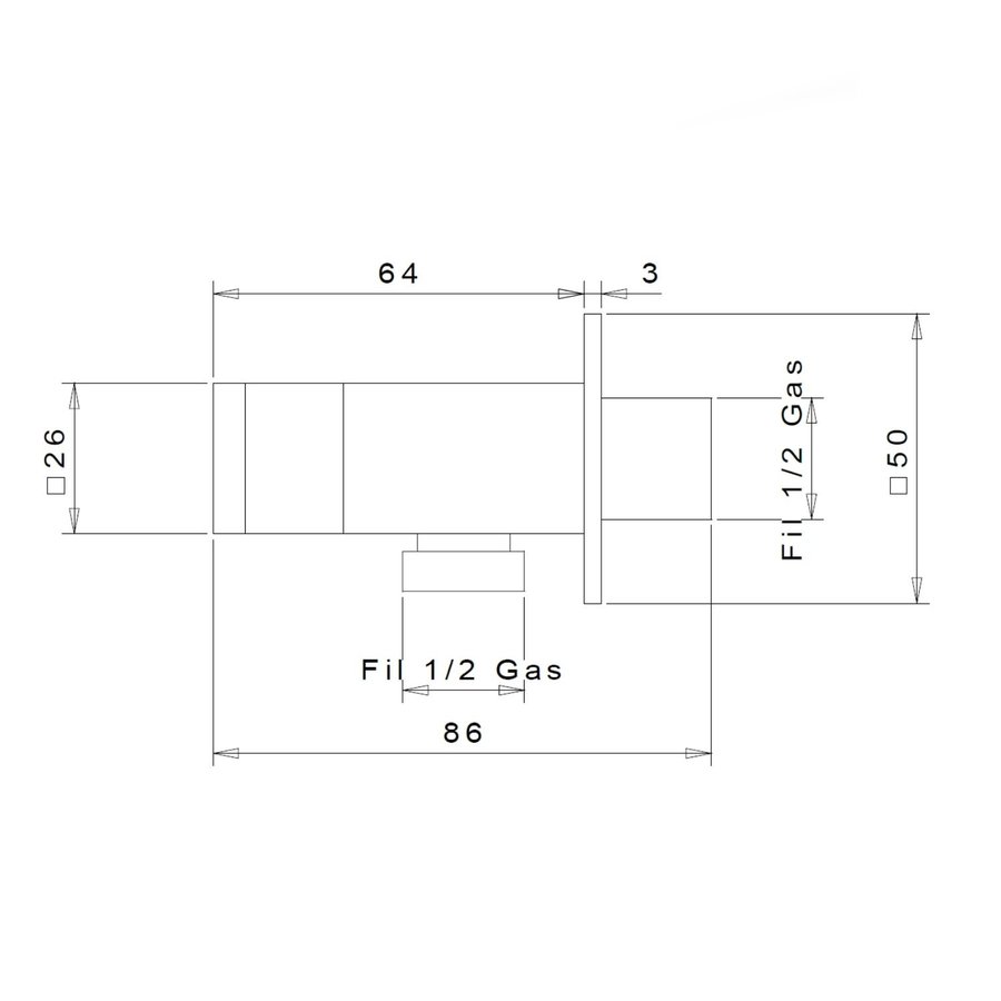 Opsteek Handdouchehouder Sapho met Wateruitlaat Vierkant Mat Zwart