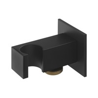 Opsteek Handdouchehouder Sapho met Wateruitlaat Vierkant Mat Zwart