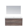 Sanilux Badkamermeubel Sanilux PL 120 Greeploos Incl Spiegel En Wastafel Century Oak Multiplex 120x47x50 cm