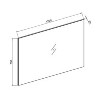 Badkamermeubel Sanilux PL 120 Greeploos Incl Spiegel En Wastafel Light Wood Multiplex 120x47x50 cm