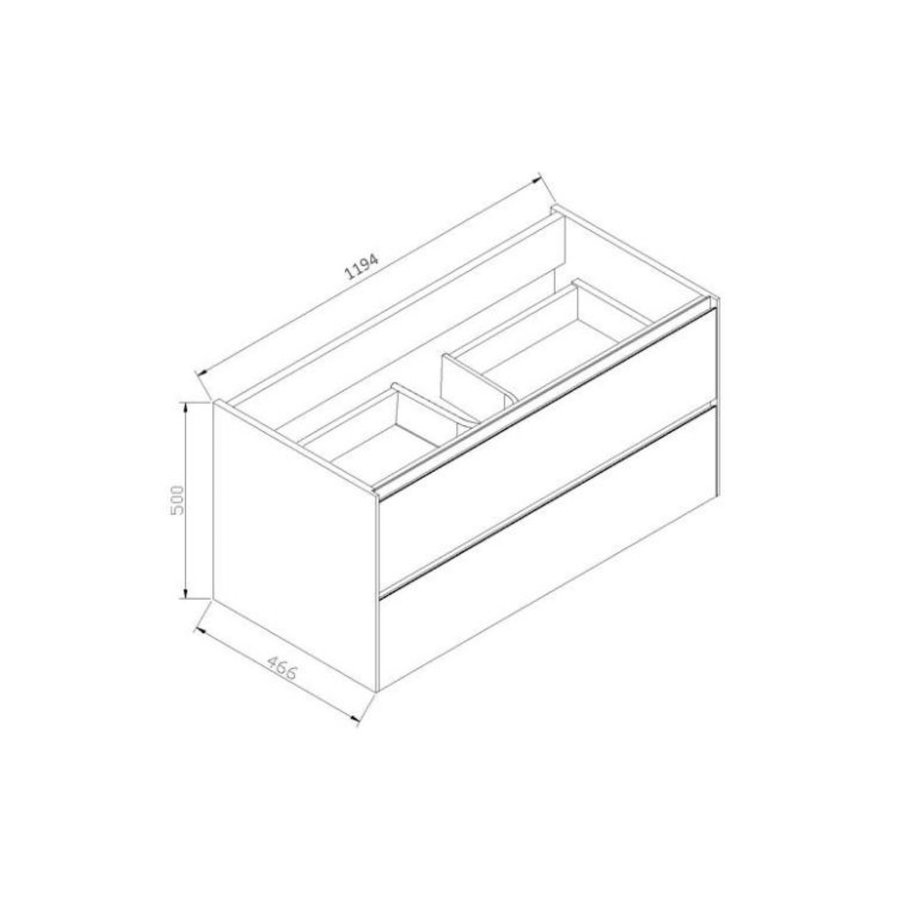 Badkamermeubel Sanilux PL 120 Greeploos Incl Spiegel En Wastafel Light Wood Multiplex 120x47x50 cm