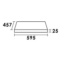 Wastafelblad Beton 59.5x45.7x2.5 cm Beton Grijs