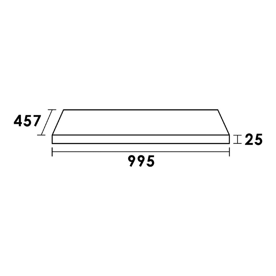 Wastafelblad Beton 99.5x45.7x2.5 cm Beton Grijs