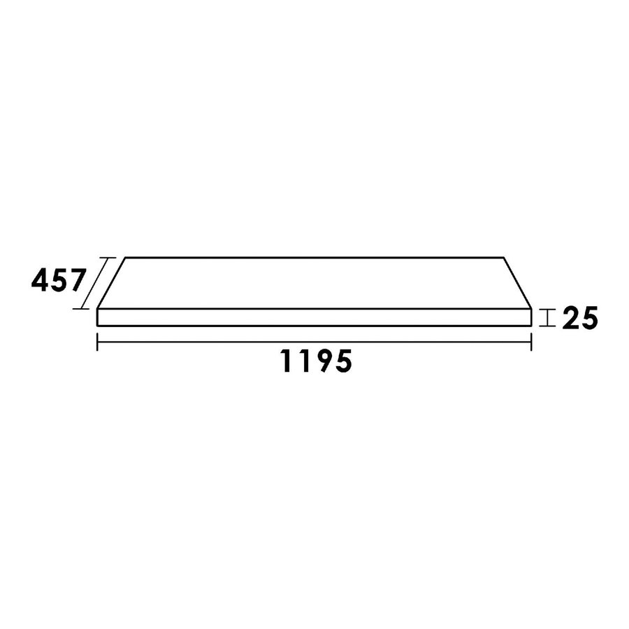 Wastafelblad Beton 119.5x45.7x2.5 cm Beton Grijs