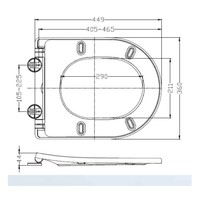 NIET MEER LEVERBAAR Wandcloset Wiesbaden Stereo Rimless 53 cm Mat Zwart (Incl. zitting)