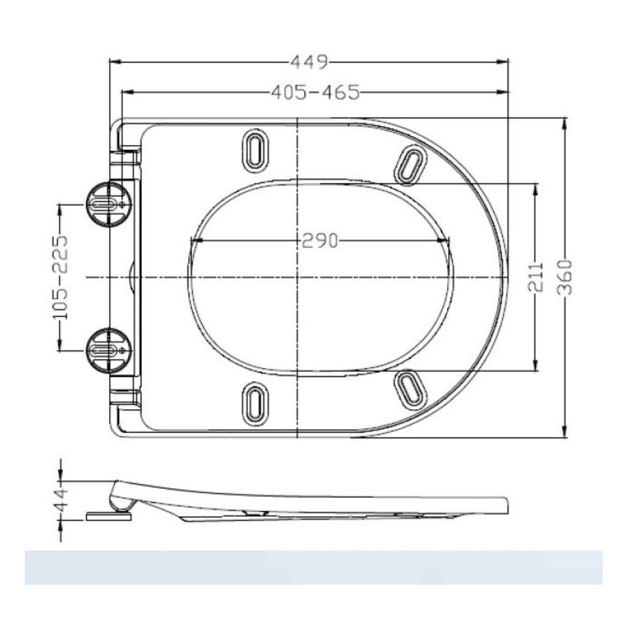 NIET MEER LEVERBAAR Wandcloset Wiesbaden Stereo Rimless 53 cm Mat Zwart (Incl. zitting)