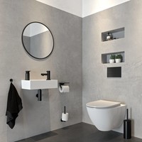 Tiger Noon Toiletborstel Met Houder Vrijstaand Mat Zwart 9x9x38 cm