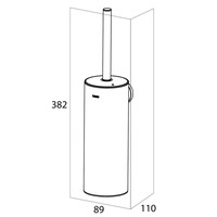 Tiger Noon Toiletborstel Met Houder Wandmodel RVS Geborsteld 9x11x38 cm