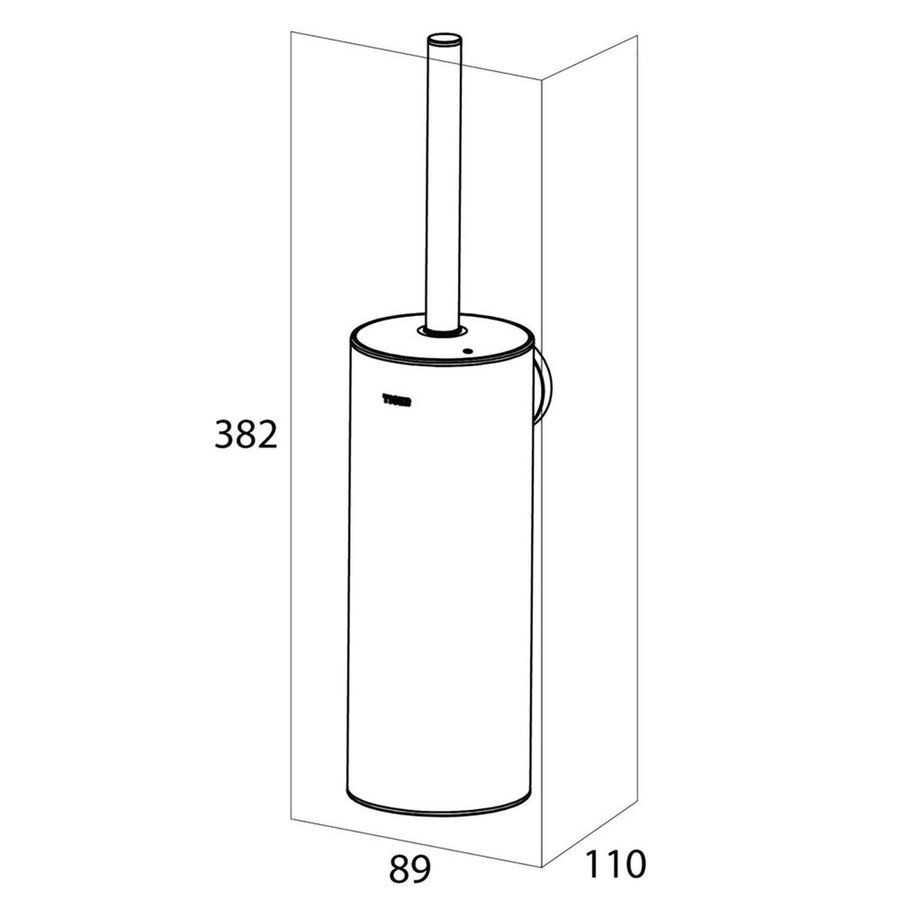 Tiger Noon Toiletborstel Met Houder Wandmodel Chroom 9x11x38 cm