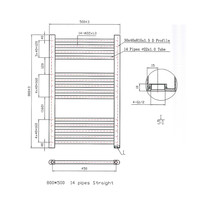 Designradiator Boss & Wessing Vertico Multirail 80x50 cm Wit Zij-Onderaansluiting