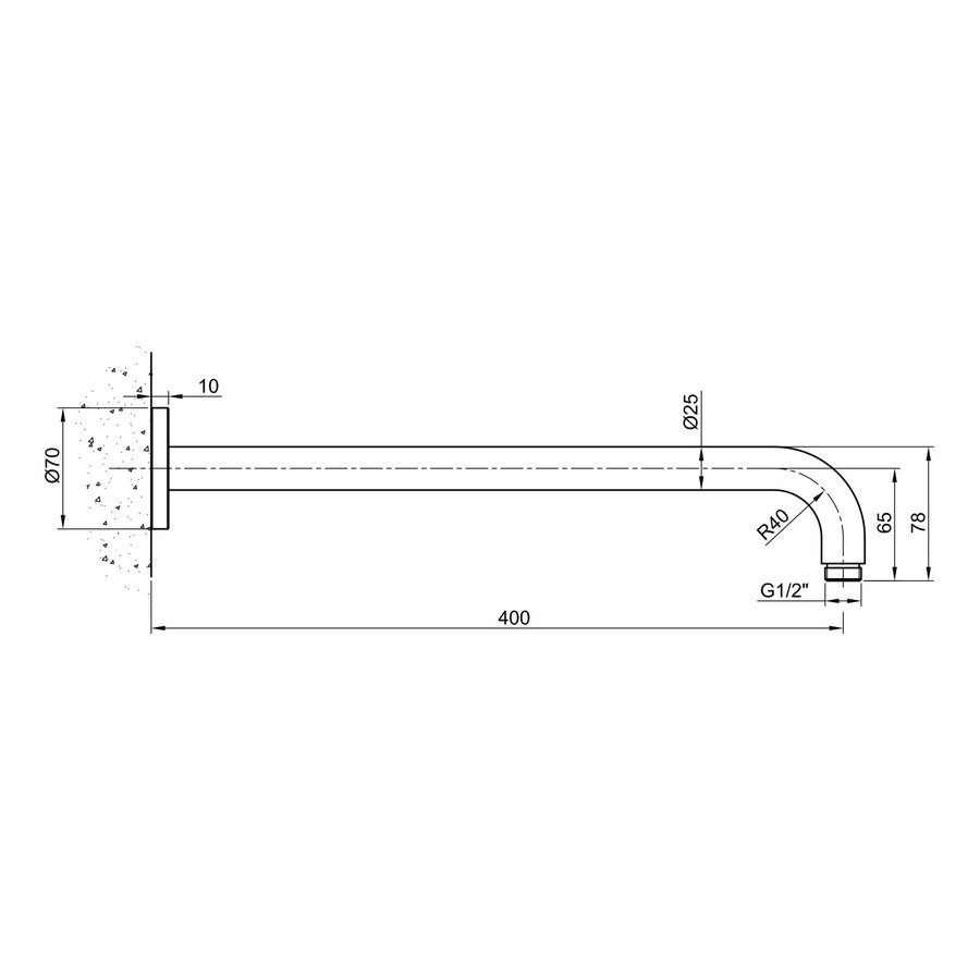 Muurarm Sanimex Bellezza Bagno Rond 40 cm Geborsteld RVS