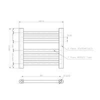 Designradiator Boss & Wessing Vertico Multirail 36x40 cm Chroom Zij-Onderaansluiting