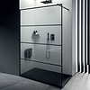 Inloopdouche Lacus Tremiti Wall 100x200 cm Helder Glas Stabilisatiestang Zwart