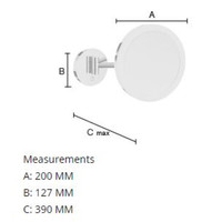 Vergrotingsspiegel Smedbo Outline Draaibaar Battery Operated met LED PMMA Dual Light Chroom