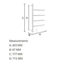 Elektrische Handdoekradiator Smedbo Dry 4 Draaibare Armen 40,3x77,7 cm 40W RVS Gepolijst