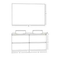 Onderkast Boss & Wessing Badkamermeubel 120 cm Met Zwart Wastafelblad Mat Wit