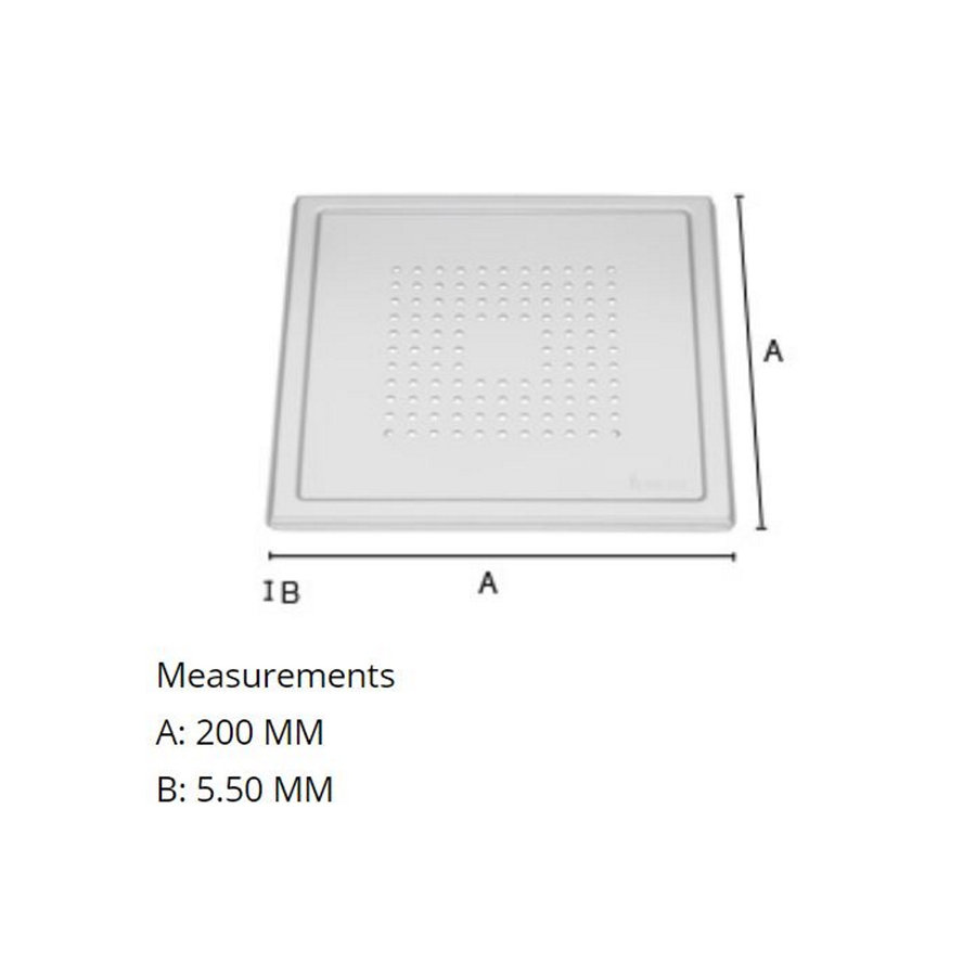 Afvoerrooster Smedbo Outline Met Vierkant Patroon 20 x 20 x 0.55 cm Chroom