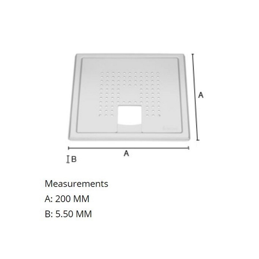 Afvoerrooster Smedbo Outline Met Vierkant Patroon Voor Badkuip 20 x 20 x 0.55 cm RVS