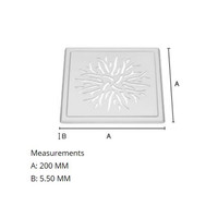 Afvoerrooster Smedbo Outline Met Kroonpatroon 20 x 20 x 0.55 cm RVS