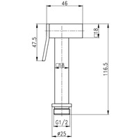 Toiletdouche Boss & Wessing Miro Met Muurhaak Vierkant 11.65x4.6cm Chroom