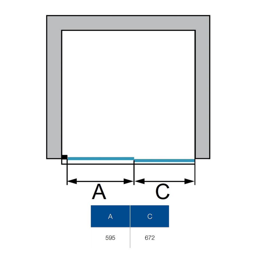 Nisdeur Sealskin SOHO Schuifdeur 140x210 cm 8 mm Helderglas (Rechts schuivend)