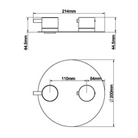 BWS Afbouwdeel Cemal Douche Thermostaat 2-Weg Rond Geborsteld Messing Goud