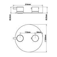 BWS Afbouwdeel Cemal Douche Thermostaat 2-Weg Rond RVS