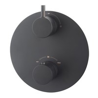 BWS Afbouwdeel Cemal Douche Thermostaat 2-Weg Rond Mat Zwart
