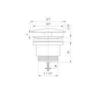 BWS Clickwaste 5/4 Laag Vaste Waste Chroom