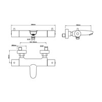 BWS Opbouw Badkraan Thermostaat Round HOH 15 cm Gunmetal