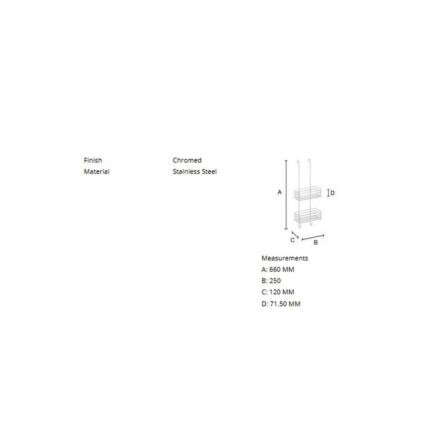 Douchedraadkorf Smedbo Xtra Dubbel Ophangbaar Chroom