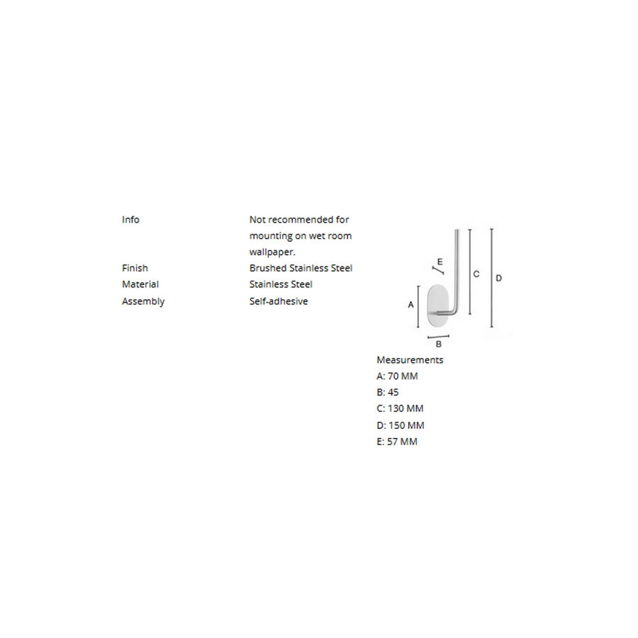 Reserverolhouder Smedbo Xtra 5.7x13 cm Zelfklevend Geborsteld RVS