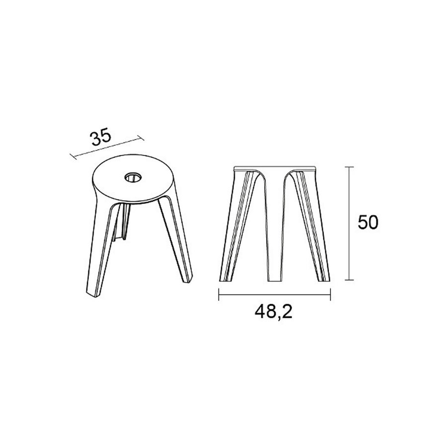 Badkamer Kruk Riho Silla Solid Surface Wit