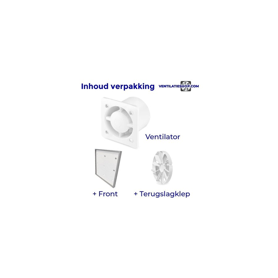 Badkamer Ventilator Pro Design Standaard Trekkoord 125mm 170 m3 Tegelfront